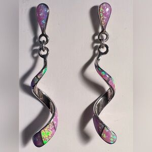 Vintage Pink Fire Opal Earrings